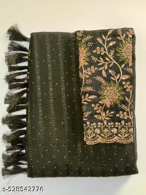 Chiffon Bollywood Saree With Separate Blouse Piece