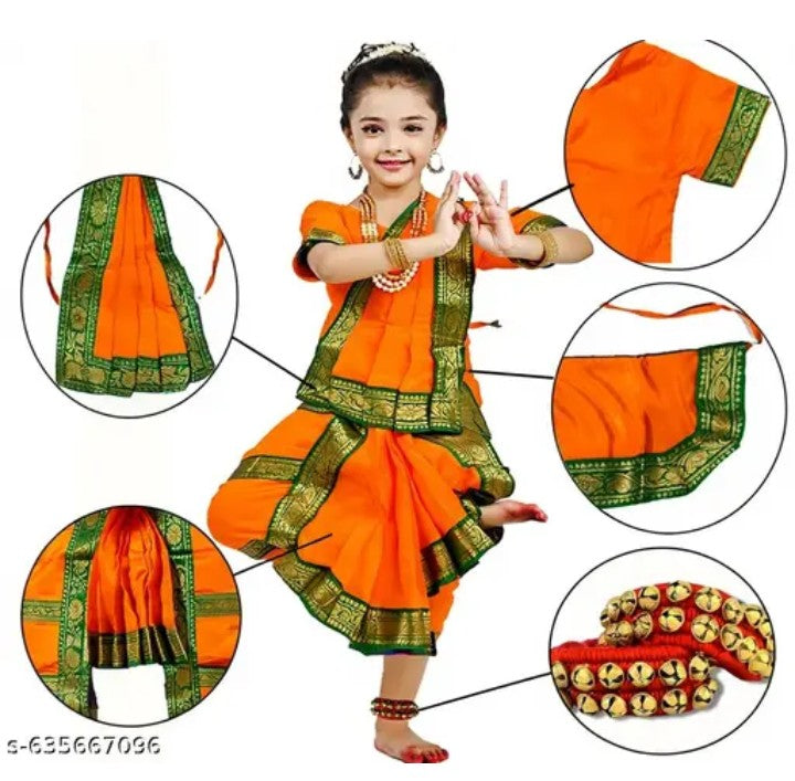 Girls Bharatanatyam Costume Set