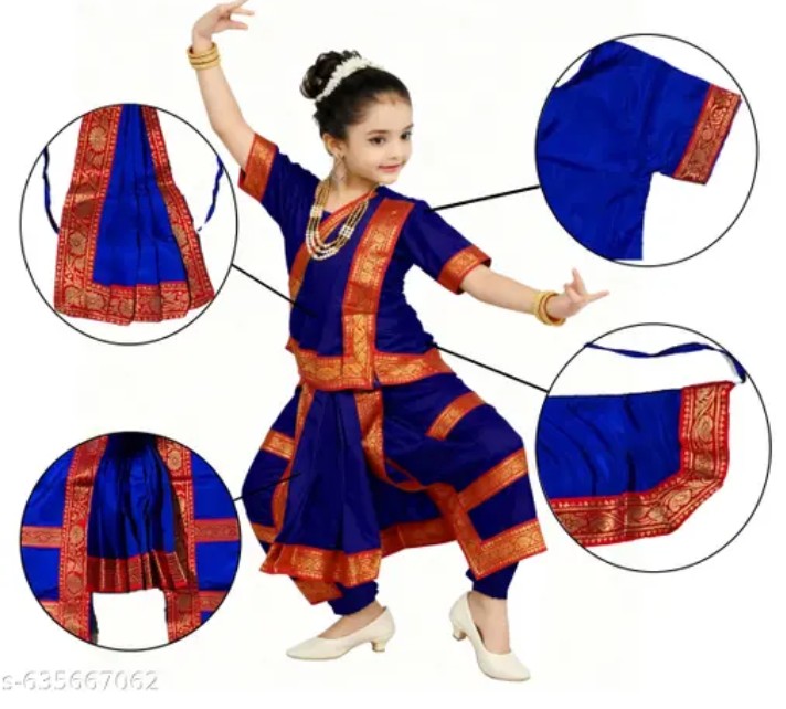 Girls Bharatanatyam Costume Set