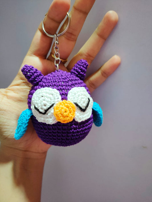 Handmade Crochet Owl Keychain