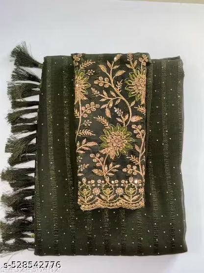 Chiffon Bollywood Saree With Separate Blouse Piece