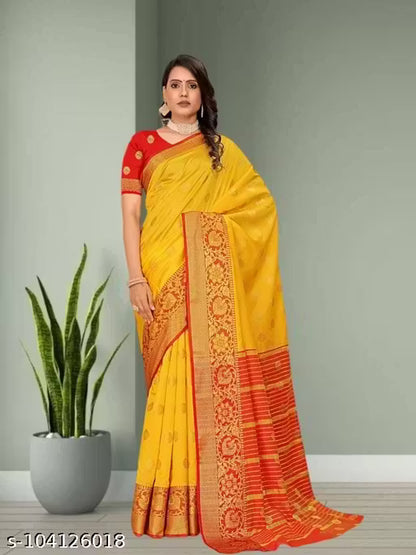 Banarasi Silk Yellow Saree
