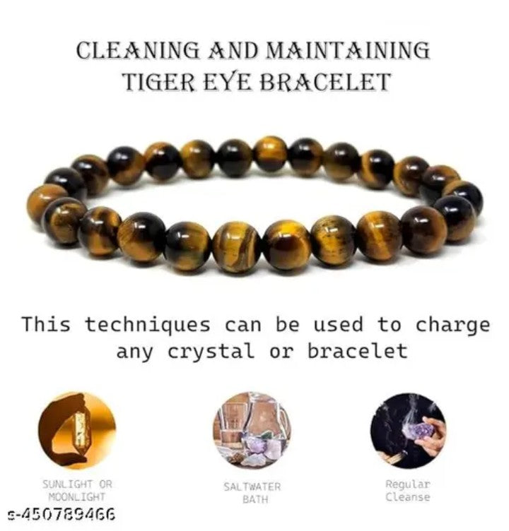 Premium Tiger Eye Natural Stone Bracelet with Authenticity Certificate